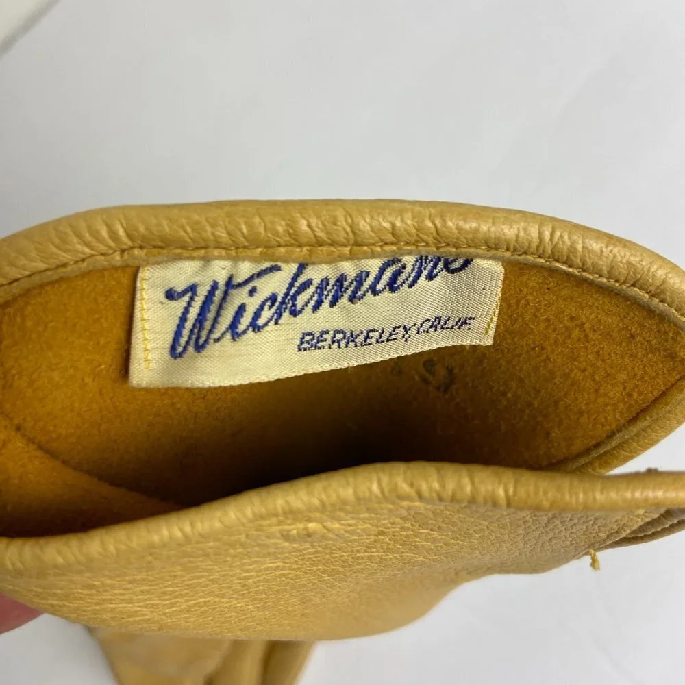 Vintage Leather Yellow Gloves Size 6.5 Wickmans